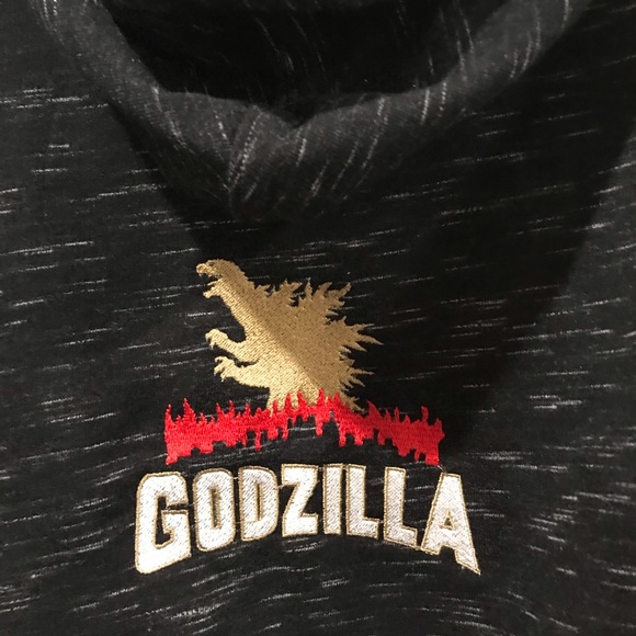 Kids Godzilla Embroidered Zip up Hoodie Jacket - Picture 4 of 5